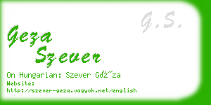 geza szever business card